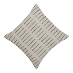 Handmade Cotton Cushion Cover 45x45 cm | Textured Woven Stripe Design | Decorative Throw Pillow Cover with Concealed Zip | Natural & Beige