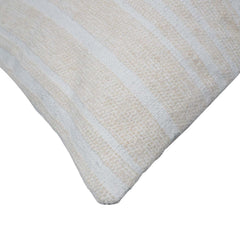 Handmade Woven Cotton Cushion Cover 40 x 60 cm | Natural Ivory Textured Lumbar Pillow Cover | Minimalist Boho Home Décor | Hidden Zipper