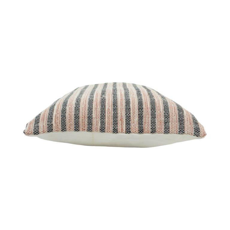 Handmade Woven Striped Cotton Cushion Cover 45x45 cm | Neutral Boho Decorative Pillow Cover