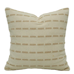 Handwoven Cotton Cushion Cover 45x45 cm – Ivory Beige Textured Stripe Design