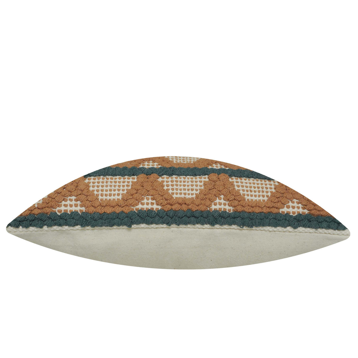 Handwoven Geometric Cushion Cover – Rust & Charcoal Textured Pattern, 45 x 45 cm