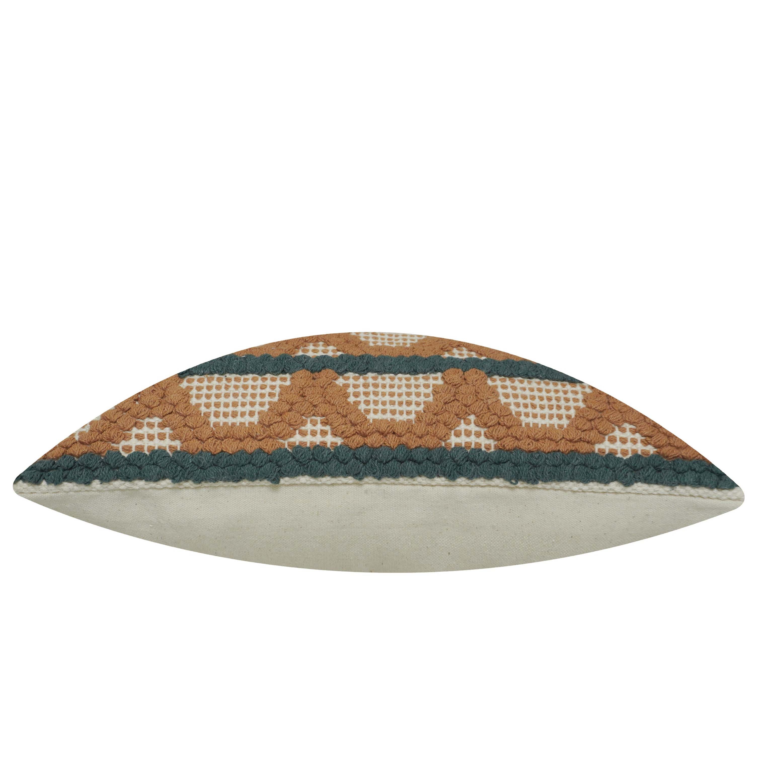 Handwoven Geometric Cushion Cover – Rust & Charcoal Textured Pattern, 45 x 45 cm
