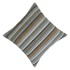 Handwoven Striped Cotton Cushion Cover 45x45 cm – Multicolor Textured Boho Accent Pillow Cover