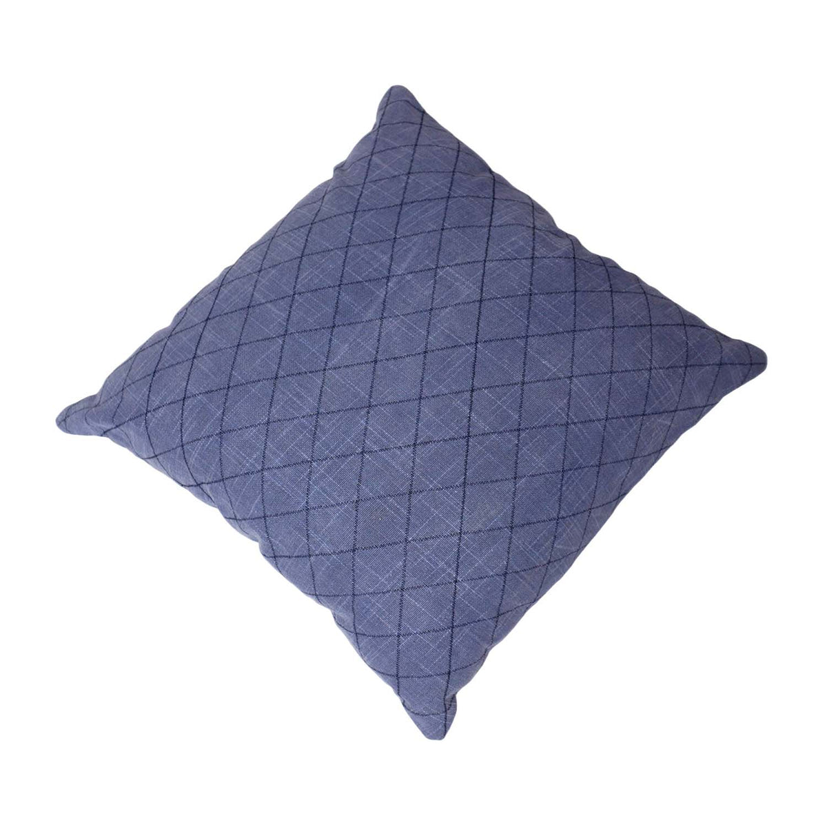 Navy Blue Diamond Embroidered Cotton Cushion Cover 45x45 cm | Modern Geometric Decorative Pillow Cover - Bulk manufacturer & supplier from Panipat, India