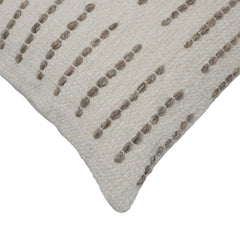 Handmade Cotton Cushion Cover 45x45 cm | Textured Woven Stripe Design | Decorative Throw Pillow Cover with Concealed Zip | Natural & Beige