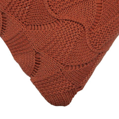 Machine Knitted Textured Cushion Cover 45 x 45 cm – Terracotta Abstract Wave Pattern