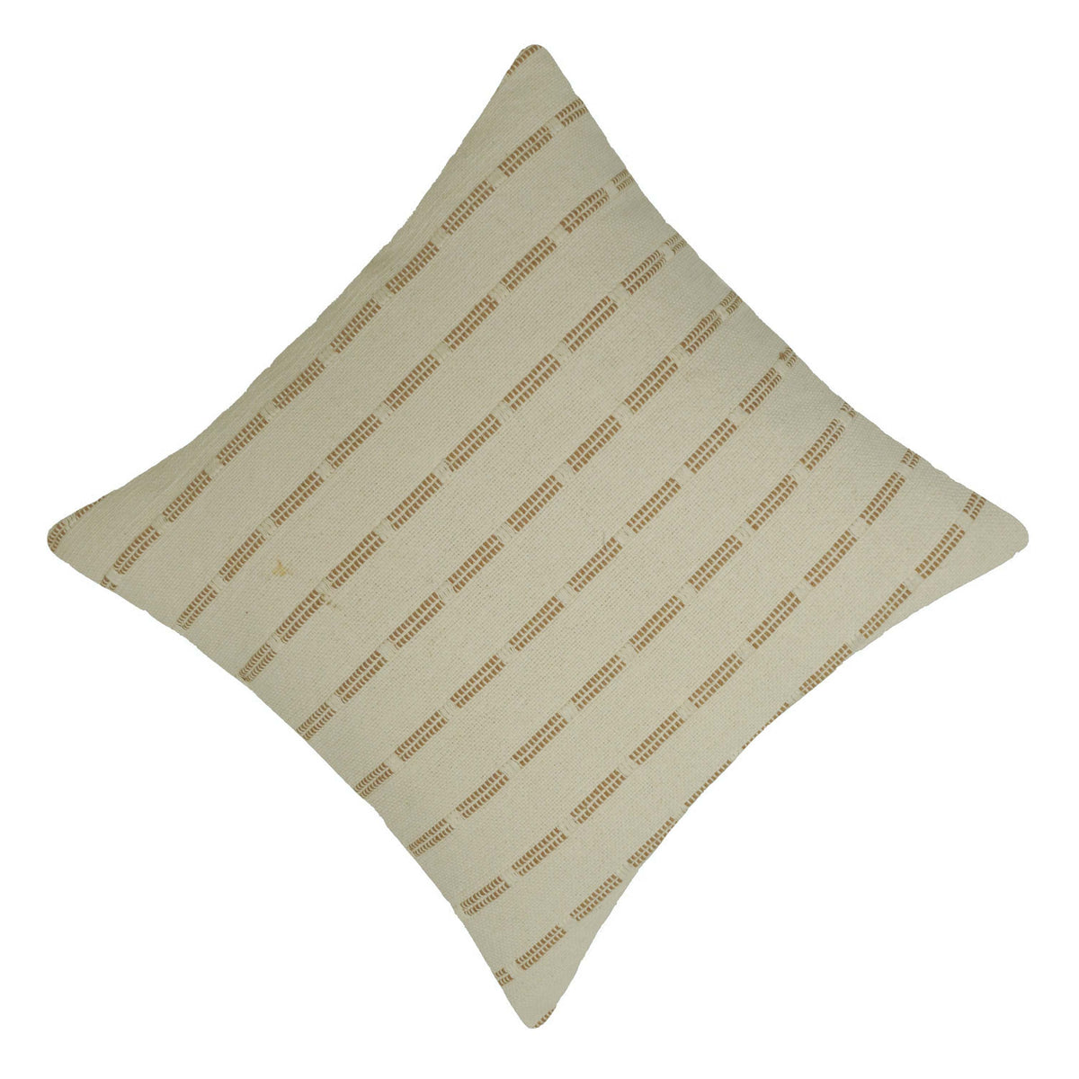 Handwoven Cotton Cushion Cover 45x45 cm – Ivory Beige Textured Stripe Design