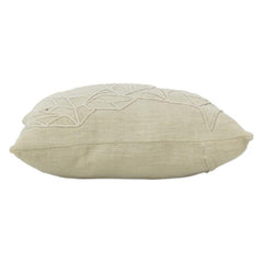 Abstrakter Hirsch-Linien-bestickter Baumwoll-Kissenbezug – 45x45 cm | Minimalistisches Naturdesign | Neutrales Beige Deko-Kissenbezug