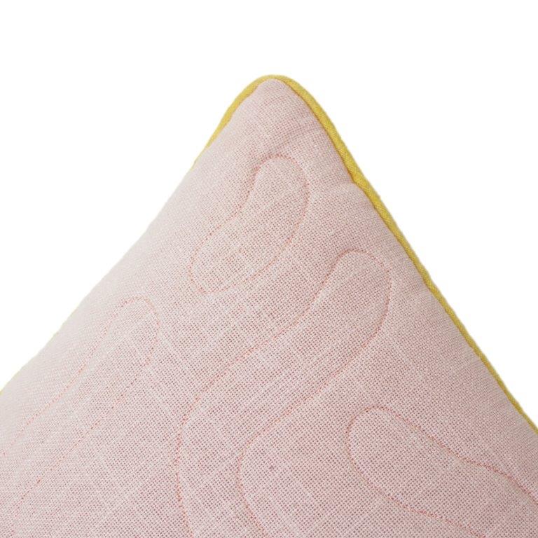 Altrosa strukturierter Baumwollkissenbezug | Minimale abstrakte Stickerei | 45x45 cm Dekokissenbezug - Bulk manufacturer & supplier from Panipat, India