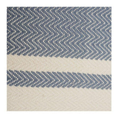 Handgewebter Baumwoll-Kissenbezug mit blauem Fischgrätmuster | Modern minimalistischer Dekokissenbezug (45x45 cm)