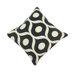 Black & White Geometric Jacquard Cushion Cover | Modern Abstract Pattern | 45x45 cm