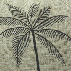 Palm Tree Embroidered Cushion Cover with Fringed Edges | Cotton Decorative Pillow Cover 45x45 cm