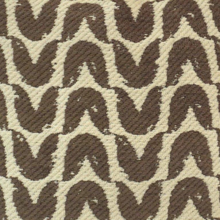 Modern Wave Pattern Jacquard Cushion Cover | Brown & Cream Geometric Design | 45x45 cm