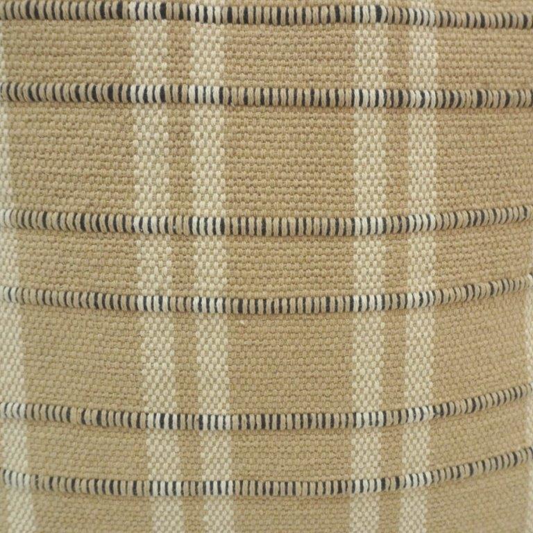 Handmade Woven Cotton Cushion Cover 45x45 cm | Beige Striped Textured Throw Pillow Cover | Artisan Neutral Home Décor