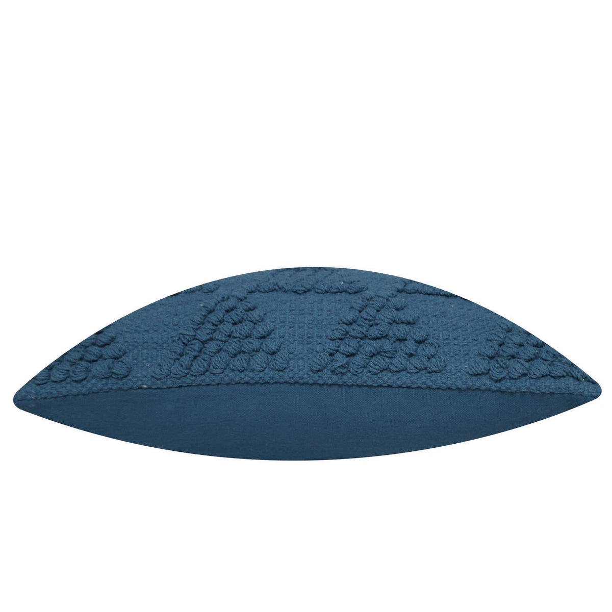 Handwoven Cotton Cushion Cover 45x45 cm – Textured Abstract Pattern in Deep Navy Blue