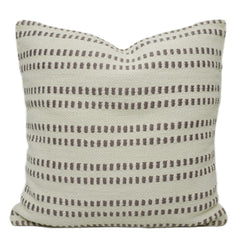 Handwoven Ivory & Taupe Striped Cushion Cover – 45 x 45 cm