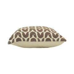 Modern Wave Pattern Jacquard Cushion Cover | Brown & Cream Geometric Design | 45x45 cm