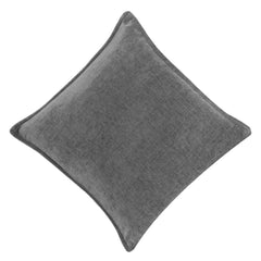 Plain Charcoal Grey Cotton Cushion Cover – Textured Solid Accent Pillow Cover, 45 x 45 cm