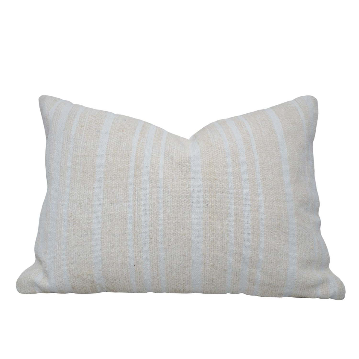Handmade Woven Cotton Cushion Cover 40 x 60 cm | Natural Ivory Textured Lumbar Pillow Cover | Minimalist Boho Home Décor | Hidden Zipper - Bulk manufacturer & supplier from Panipat, India