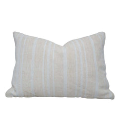 Handmade Woven Cotton Cushion Cover 40 x 60 cm | Natural Ivory Textured Lumbar Pillow Cover | Minimalist Boho Home Décor | Hidden Zipper