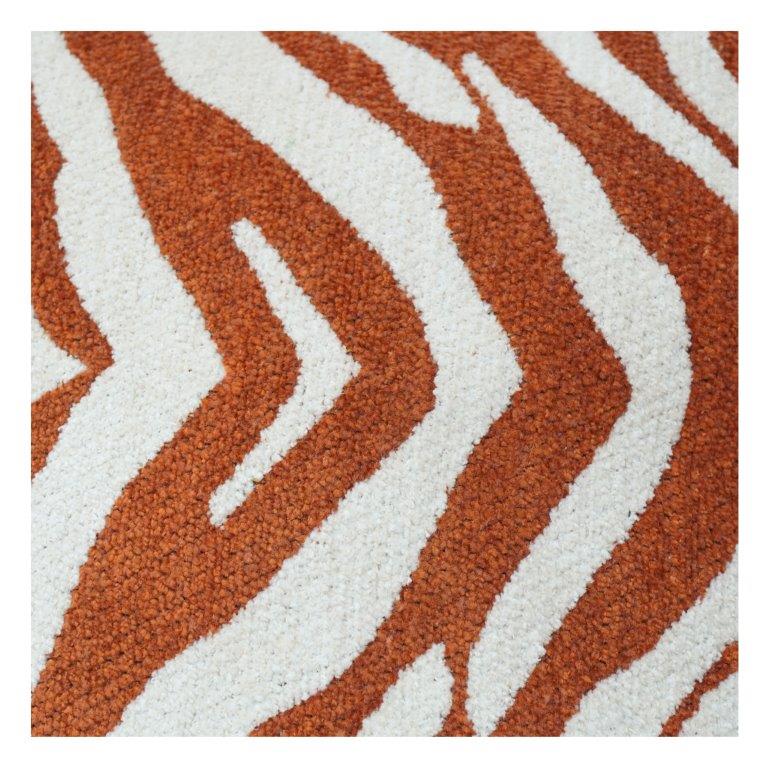 Rust Zebra Jacquard Cushion Cover – 35x50 cm | Textured Woven Cotton | Modern Statement Decor - Bulk manufacturer & supplier from Panipat, India