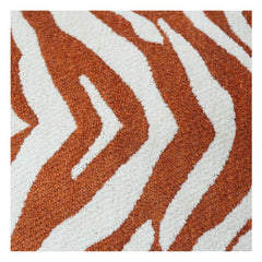 Rust Zebra Jacquard Cushion Cover – 35x50 cm | Textured Woven Cotton | Modern Statement Decor