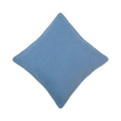 Solid Blue Muslin Cotton Cushion Cover | Soft Textured Decorative Pillow Cover | 45x45 cm