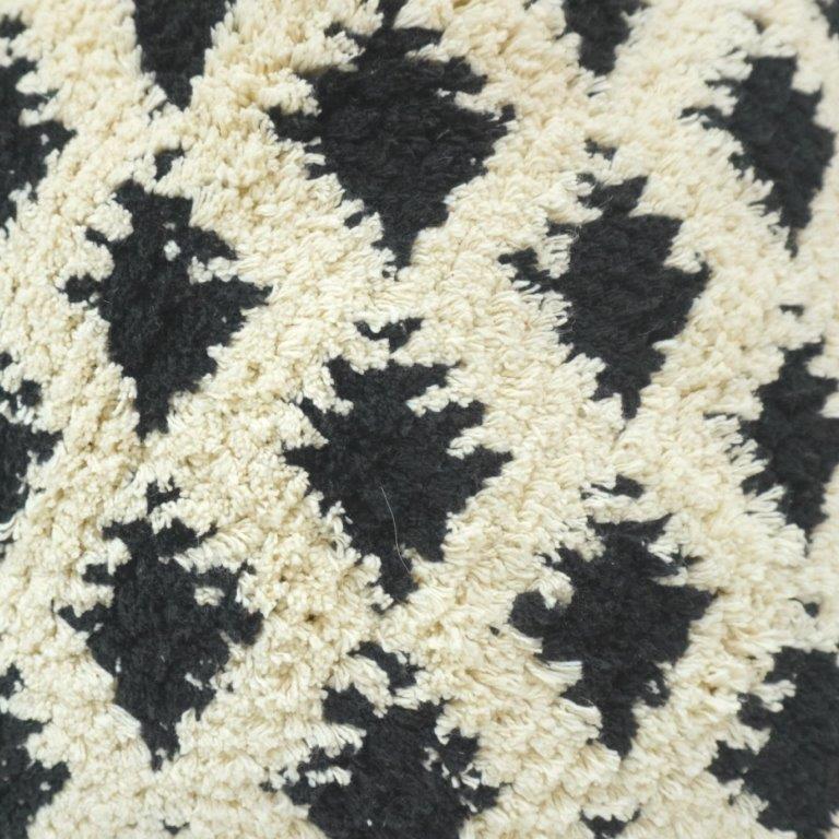 Tufted Diamond Pattern Cotton Cushion Cover | Black & Ivory Textured Boho Throw Pillow Cover | 45 x 45 cm - Bulk manufacturer & supplier from Panipat, India