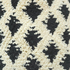 Tufted Diamond Pattern Cotton Cushion Cover | Black & Ivory Textured Boho Throw Pillow Cover | 45 x 45 cm