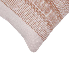 Handwoven Cotton Cushion Cover 45x45 cm | Textured Stripe Woven Design | Decorative Throw Pillow Cover | Neutral Beige & Ivory Cushion Cover