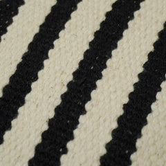 Handwoven Cotton Striped Cushion Cover 45x45 cm | Black & Natural Woven Throw Pillow Cover | Modern Farmhouse & Scandinavian Home Décor | Hidden Zipper | 100% Cotton