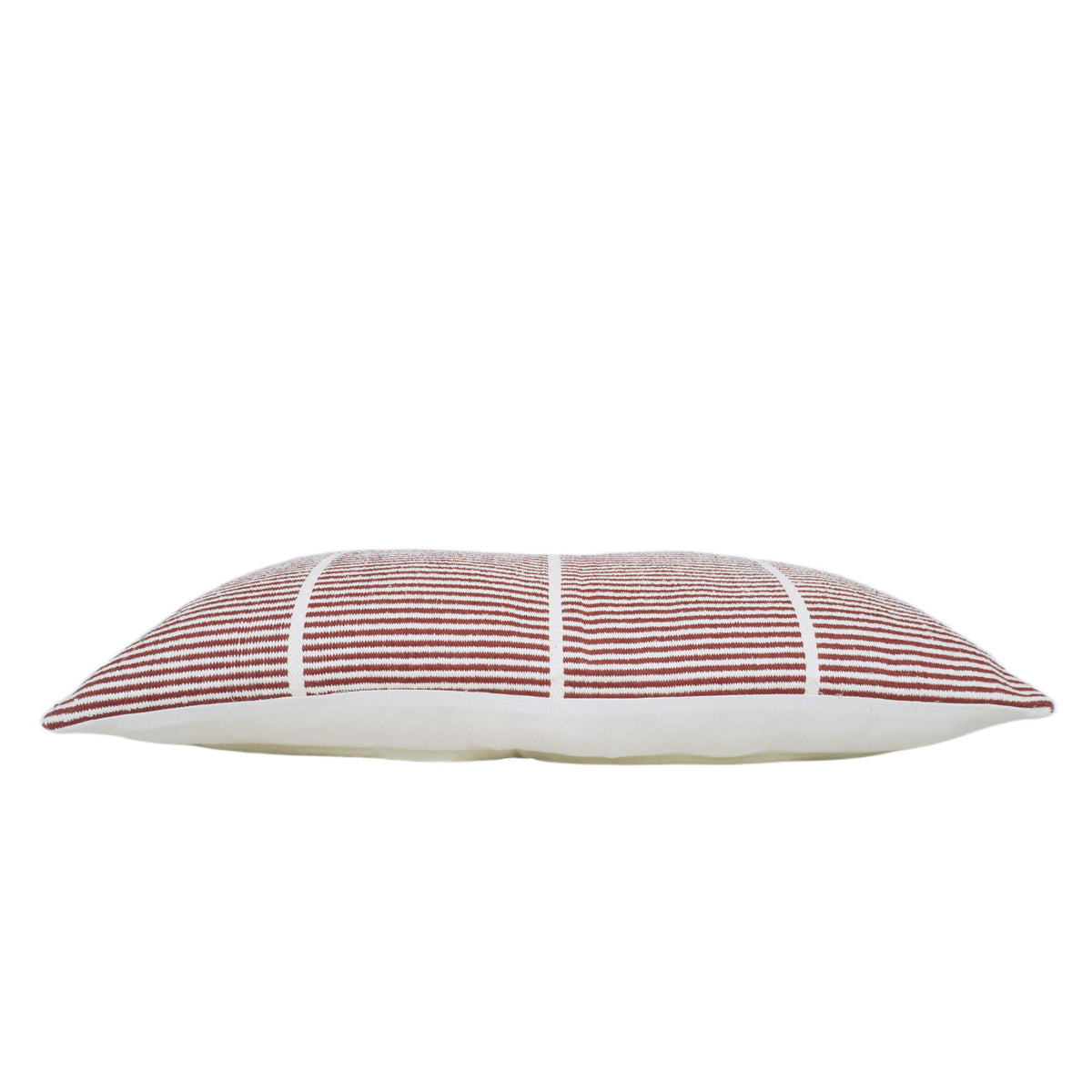 Handwoven Brown & Ivory Striped Cushion Cover – 30 x 60 cm