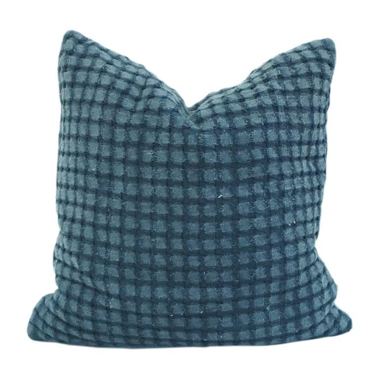 Strukturierter karierter Kissenbezug aus Baumwolle – weiches Waffelgitterdesign | Moderne minimalistische Heimdekoration | 45x45 cm - Bulk manufacturer & supplier from Panipat, India