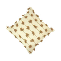 Handmade Tufted Cotton Cushion Cover 45x45 cm | Boho Textured Tassel Pillow Cover | Neutral Decorative Cushion