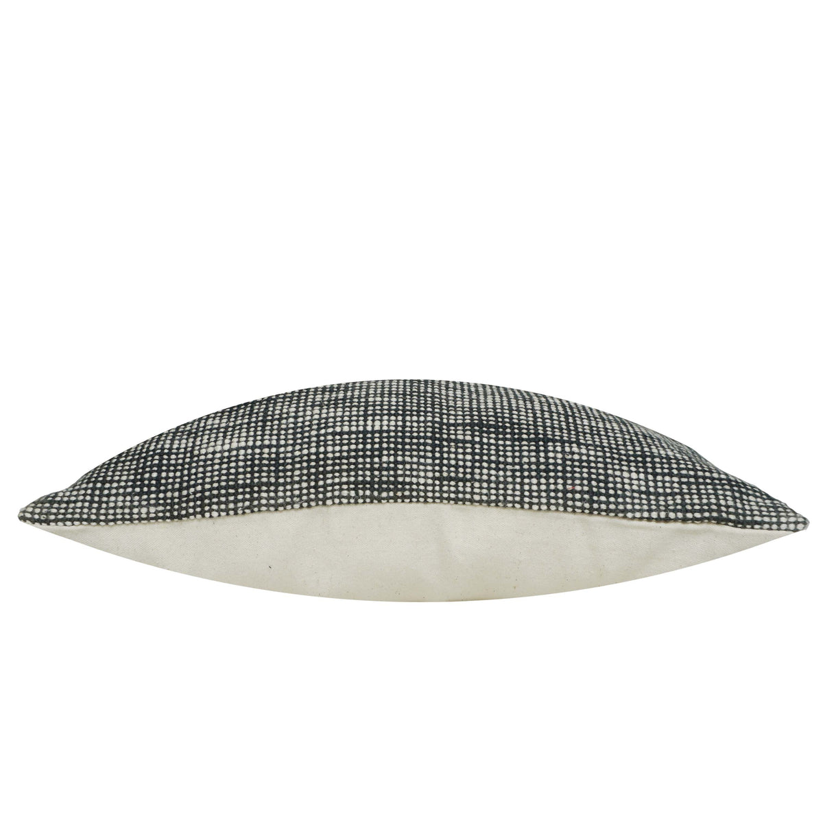 Handwoven Cotton Cushion Cover 45x45 cm | Black & Natural Textured Stripe Design | Decorative Sofa Cushion Cover | Hidden Zip | 100% Cotton | 18x18 Inch