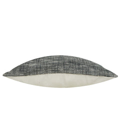 Handwoven Cotton Cushion Cover 45x45 cm | Black & Natural Textured Stripe Design | Decorative Sofa Cushion Cover | Hidden Zip | 100% Cotton | 18x18 Inch