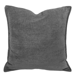 Plain Charcoal Grey Cotton Cushion Cover – Textured Solid Accent Pillow Cover, 45 x 45 cm