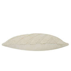 Ziggy Tufted Cotton Cushion Cover 40 x 60 cm | Handcrafted Textured Geometric Throw Pillow Cover | Ivory | Hidden Zipper