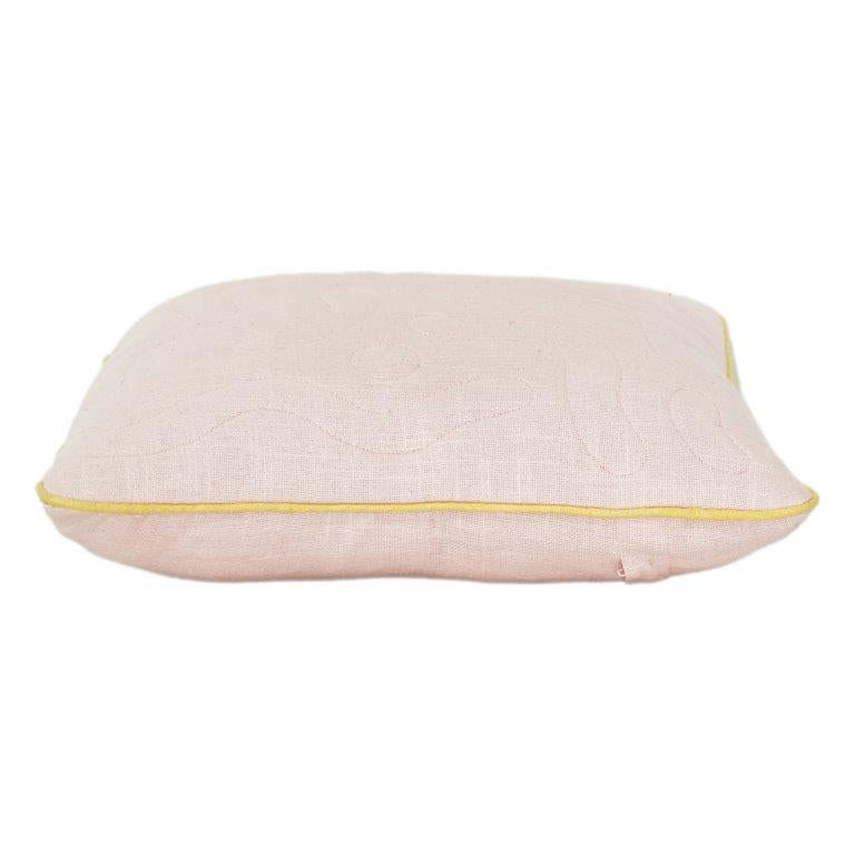 Altrosa strukturierter Baumwollkissenbezug | Minimale abstrakte Stickerei | 45x45 cm Dekokissenbezug - Bulk manufacturer & supplier from Panipat, India