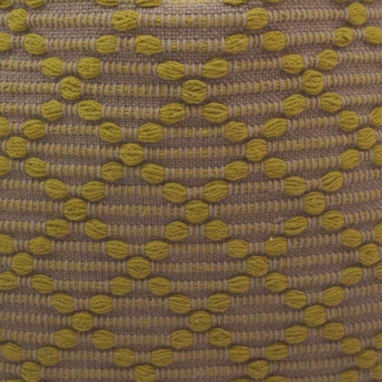 Handmade Cotton Textured Cushion Cover 45x45 cm – Geometric Embroidered Throw Pillow Cover in Mustard & Taupe - Bulk manufacturer & supplier from Panipat, India