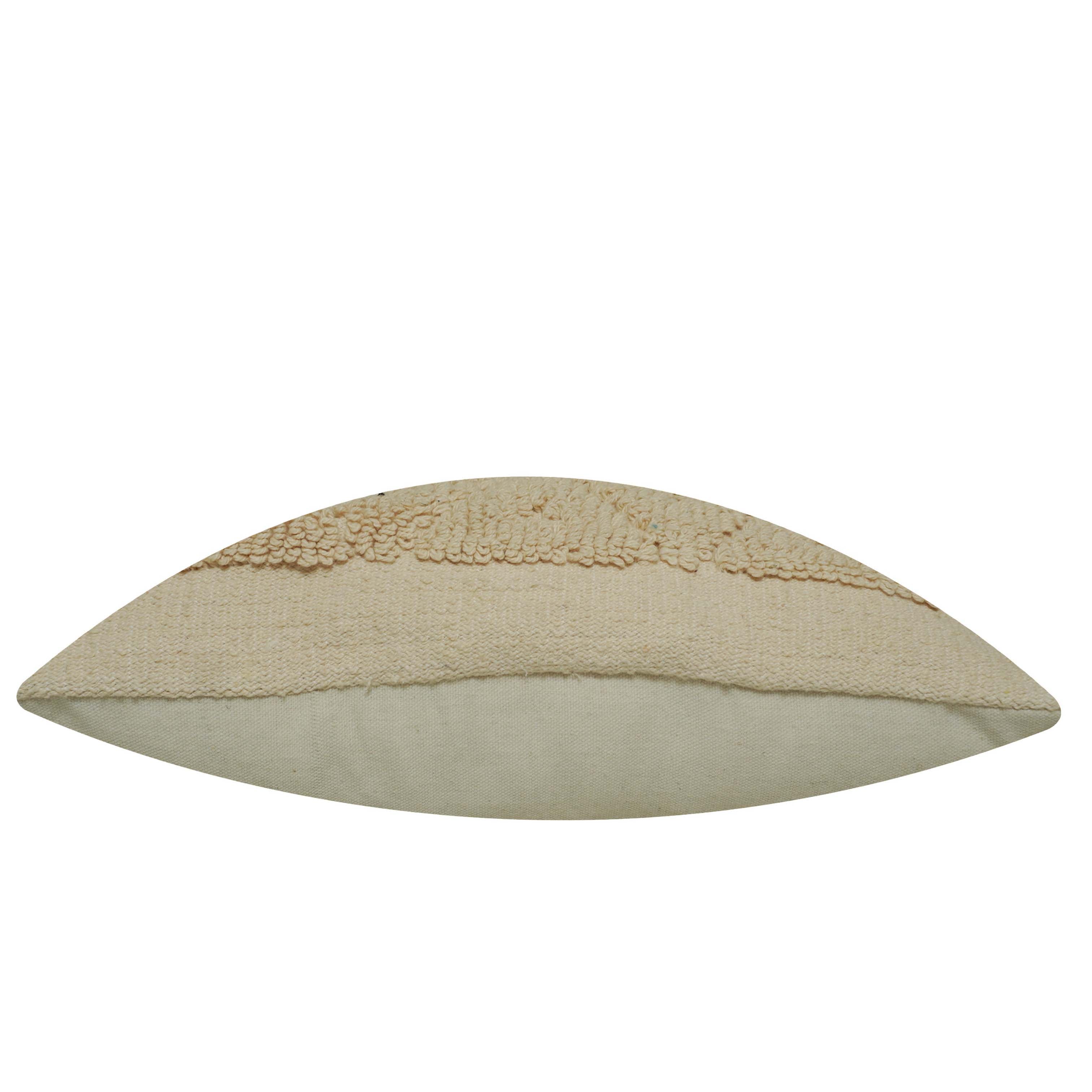 Handcrafted Cotton Tufted Loop Cushion Cover 45x45 cm | Boho Textured Decorative Throw Pillow Cover | Cream Ivory | Hidden Zipper | Modern Living Room & Bedroom Décor