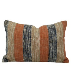 Handwoven Cotton Striped Cushion Cover 45x45 cm | Woven Textured Decorative Throw Pillow Cover | Rustic Boho Farmhouse Accent Cushion | Concealed Zipper