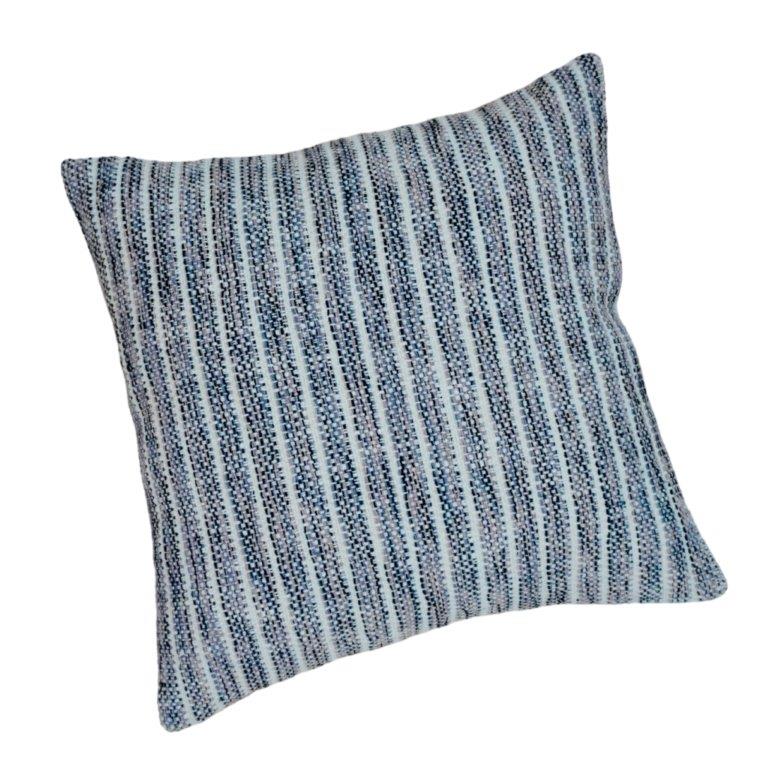 Handwoven Striped Cotton Cushion Cover 45x45 cm | Textured Handmade Throw Pillow Cover | Neutral Boho Home Décor - Bulk manufacturer & supplier from Panipat, India