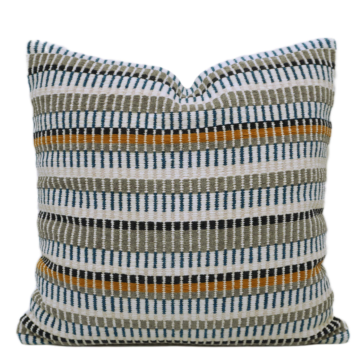 Handwoven Striped Cotton Cushion Cover 45x45 cm – Multicolor Textured Boho Accent Pillow Cover