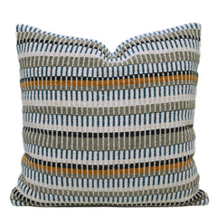 Handwoven Striped Cotton Cushion Cover 45x45 cm – Multicolor Textured Boho Accent Pillow Cover
