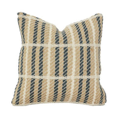 Handgewebter Jute-Kissenbezug – Natur Beige & Schwarz Gestreifter Kissenbezug mit Textur | Rustikales Boho-Wohnambiente | 45x45 cm