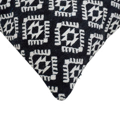 Handwoven Jacquard Cotton Cushion Cover 45x45 cm | Black & White Geometric Woven Design | Decorative Sofa Throw Pillow Cover | Hidden Zipper | 18x18 Inch