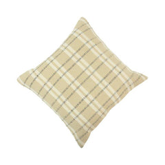 Handmade Woven Cotton Cushion Cover 45x45 cm | Beige Striped Textured Throw Pillow Cover | Artisan Neutral Home Décor