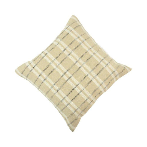 Beige striped woven cotton cushion cover 45x45 cm