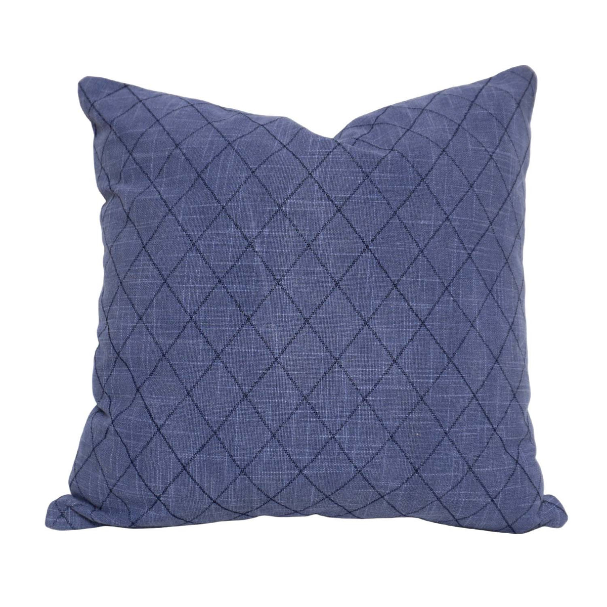 Navy Blue Diamond Embroidered Cotton Cushion Cover 45x45 cm | Modern Geometric Decorative Pillow Cover - Bulk manufacturer & supplier from Panipat, India